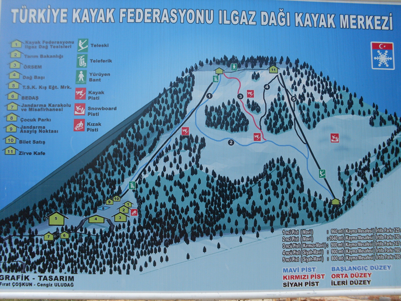 Ilgaz Kayak Merkezi Pist Haritası