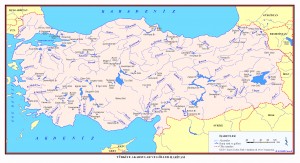 Türkiye Akarsu ve Göller Haritası Büyük boy