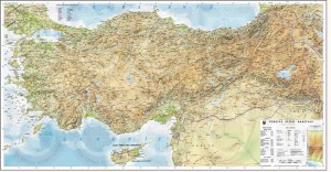 Türkiye Fiziki Haritası Ayrıntılı Büyük Boy Kaliteli