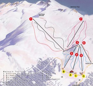 Uludağ Kayak Merkezi Pist Haritasi 2. Bölge